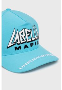 LABELLAMAFIA - LaBellaMafia czapka bawełniana z nadrukiem. Kolor: niebieski. Materiał: bawełna. Wzór: nadruk #3