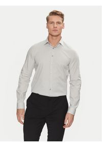 Calvin Klein Koszula Poplin Stretch Slim Shirt K10K108229 Biały Slim Fit. Kolor: biały. Materiał: bawełna