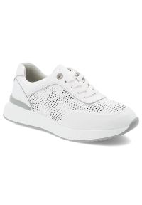Białe Sneakersy S.Barski Sportowe Obuwie Damskie. Okazja: na co dzień. Zapięcie: sznurówki. Kolor: biały. Materiał: materiał. Szerokość cholewki: normalna