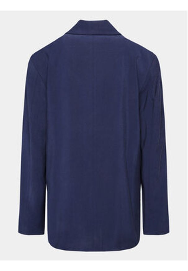 Gina Tricot Marynarka 20501 Granatowy Regular Fit. Kolor: niebieski. Materiał: wiskoza