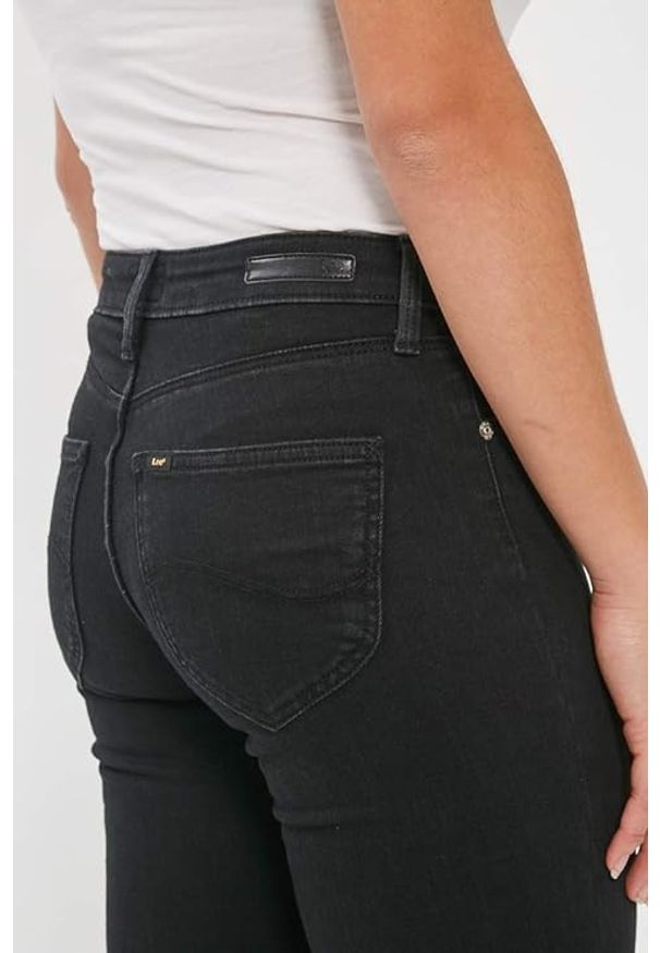 Lee - LEE MARION STRAIGHT DAMSKIE SPODNIE JEANSOWE BLACK RINSE L301GY47 112105819