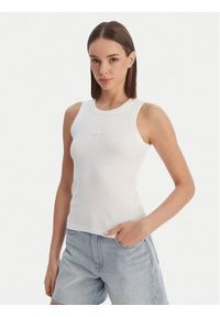 Calvin Klein Jeans Top LV047E200G Biały Slim Fit. Kolor: biały. Materiał: bawełna #1