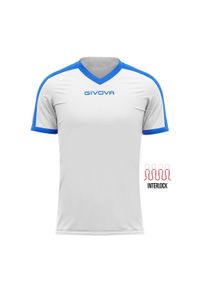 Koszulka piłkarska dla dzieci Givova Revolution Interlock. Kolor: niebieski, biały, wielokolorowy. Sport: piłka nożna