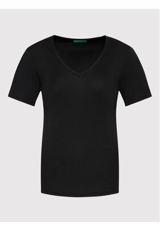 United Colors of Benetton - United Colors Of Benetton T-Shirt 3GA2E4230 Czarny Regular Fit. Kolor: czarny. Materiał: bawełna