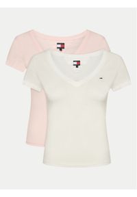 Tommy Jeans Komplet 2 t-shirtów DW0DW21367 Kolorowy Slim Fit. Materiał: bawełna. Wzór: kolorowy