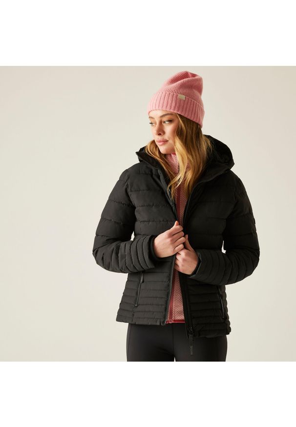 Regatta - Kurtka damska zimowa ocieplana Kelane. Kolor: czarny. Materiał: syntetyk, puch. Sezon: zima. Sport: turystyka piesza
