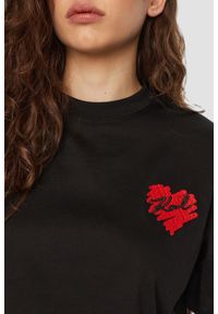Karl Lagerfeld - KARL LAGERFELD Czarny damski top Hearts Cropped, Rozmiar XS. Kolor: czarny. Materiał: materiał #3