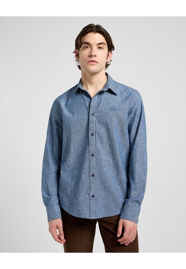Lee - MESKA KOSZULA LEE PATCH SHIRT RINSE 112370569