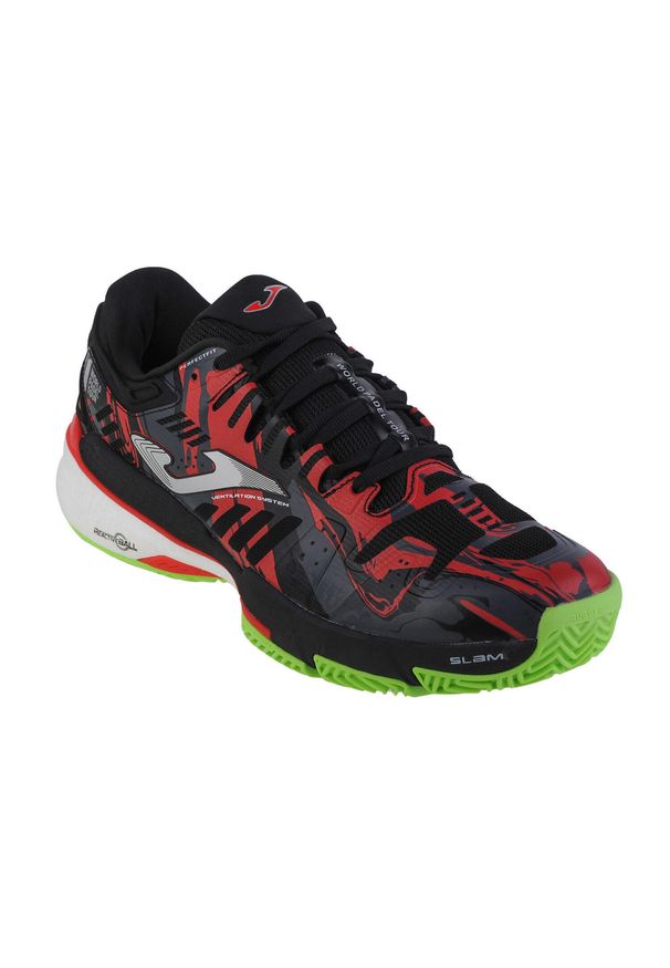 Buty do tenisa męskie Joma TSLAMW2301C. Zapięcie: sznurówki. Kolor: czarny, czerwony, wielokolorowy. Materiał: materiał, syntetyk. Szerokość cholewki: normalna. Sport: tenis
