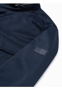 Ombre Clothing - Kurtka męska przejściowa C444 - ciemnogranatowa - L. Typ kołnierza: kołnierzyk stójkowy. Kolor: niebieski. Materiał: poliester. Sezon: wiosna #2