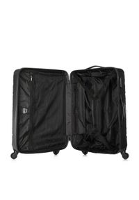 Wittchen - Średnia walizka z ABS-u w ukośną kratkę stalowo-czarna. Kolor: czarny, szary, wielokolorowy. Materiał: guma. Wzór: kratka
