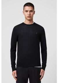AllSaints – Sweter MODE MERINO CREW MK129D.NOS. Kolor: czarny. Materiał: dzianina. Długość rękawa: długi rękaw. Długość: długie
