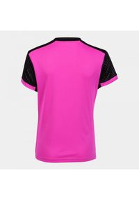 Koszulka do tenisa z krótkim rekawem damska Joma SHORT SLEEVE T- SHIRT. Kolor: wielokolorowy, czarny, różowy. Długość: krótkie. Sport: tenis