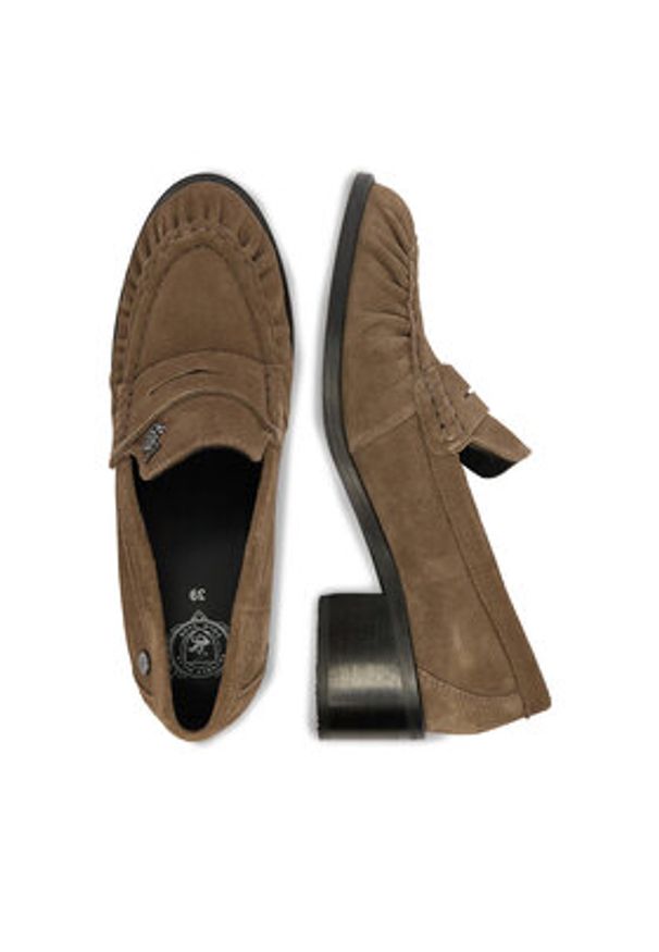 Beverly Hills Polo Club Mokasyny EO-WI44-SHION-01 Brązowy. Kolor: brązowy. Materiał: skóra, zamsz