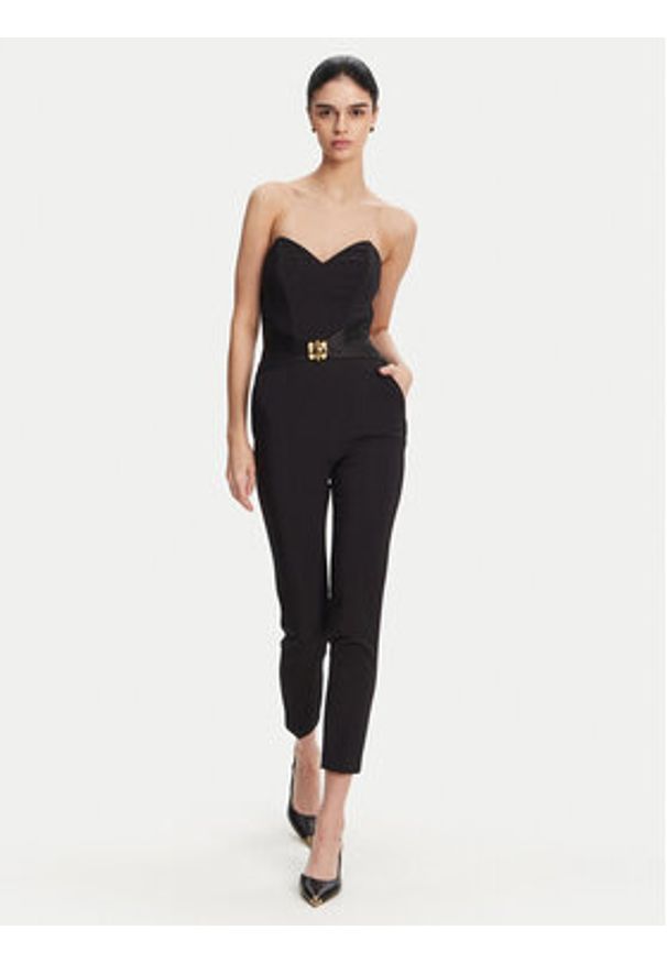 Elisabetta Franchi Kombinezon TU-039-51E2 Czarny Regular Fit. Kolor: czarny. Materiał: syntetyk
