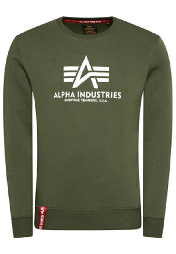Alpha Industries Bluza Basic Sweater 178302 Zielony Regular Fit. Kolor: zielony. Materiał: bawełna