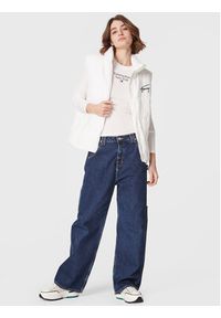 Tommy Jeans Bluzka Essential Logo DW0DW14900 Biały Slim Fit. Kolor: biały. Materiał: bawełna