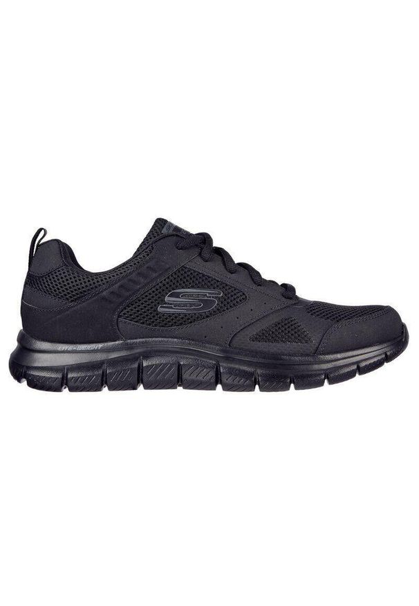 skechers - Buty na co dzień na trening męskie SKECHERS TRACK SYNTAC skóra. Okazja: na co dzień. Kolor: czarny, wielokolorowy. Materiał: skóra. Sport: fitness