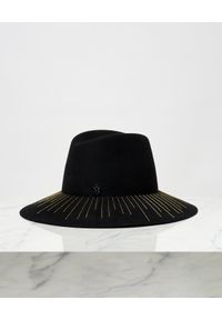 MAISON MICHEL PARIS - Czarny kapelusz Kate ze zdobieniami. Kolor: czarny. Wzór: aplikacja #2