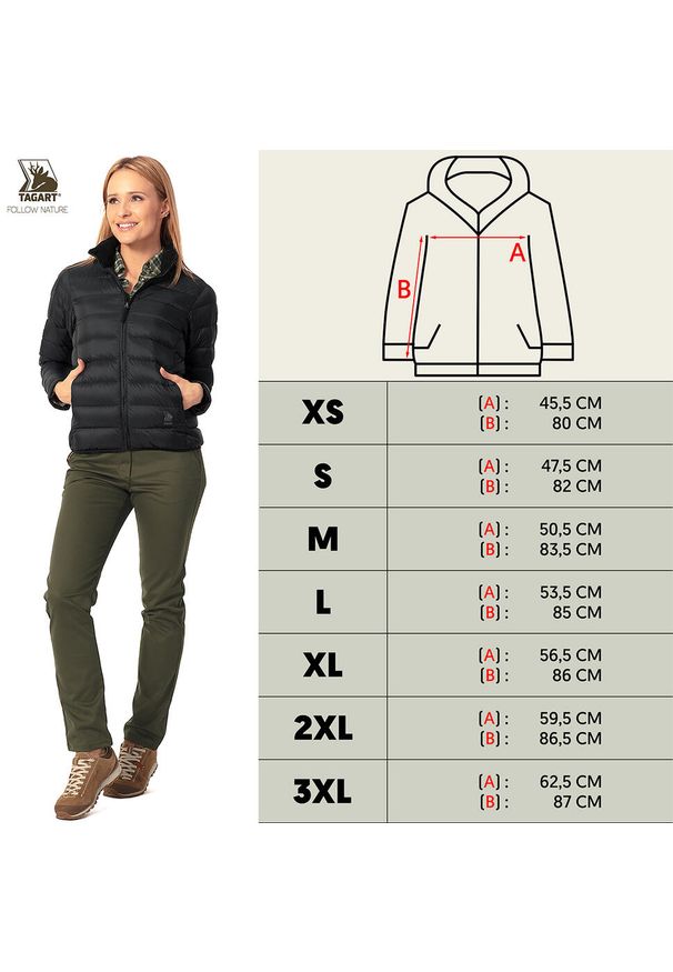 TAGART - Kurtka damska Tagart Wave 4 Lady Black puchowa bardzo lekka 700 cuin. Kolor: czarny. Materiał: puch