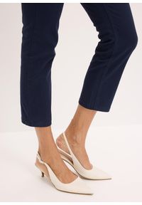bonprix - Spodnie ze stretchem 7/8. Kolor: niebieski. Materiał: materiał #3