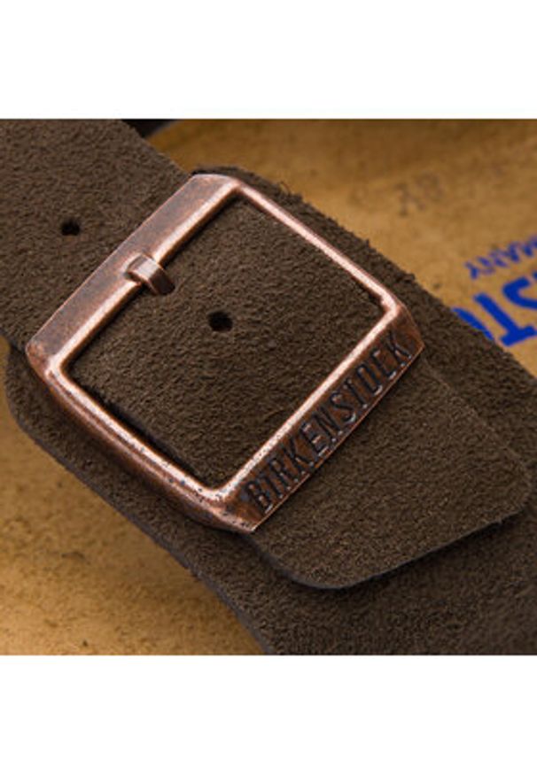 Birkenstock Klapki Arizona zamsz 0951313 Brązowy. Kolor: brązowy. Materiał: zamsz, skóra