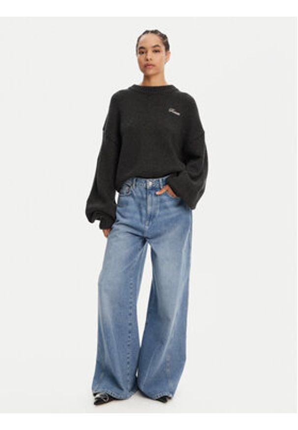 ROTATE Sweter 1133771745 Szary Oversize. Kolor: szary. Materiał: wełna, syntetyk