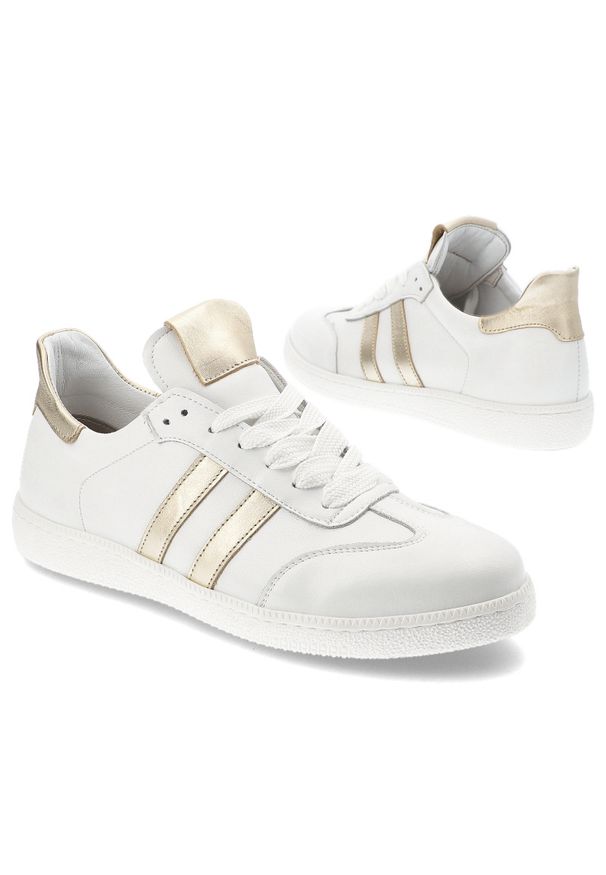 Białe Sneakersy Armodo Stylowe Sportowe Obuwie Damskie. Kolor: biały. Materiał: materiał. Szerokość cholewki: normalna