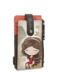 Brązowe Damskie Etui Na Karty Anekke Muse. Kolor: brązowy. Materiał: materiał #5