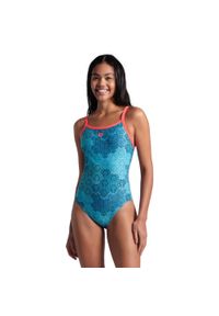 Damski kostium kąpielowy 1-częściowy Arena Camo Kikko Challe. Kolor: niebieski #1