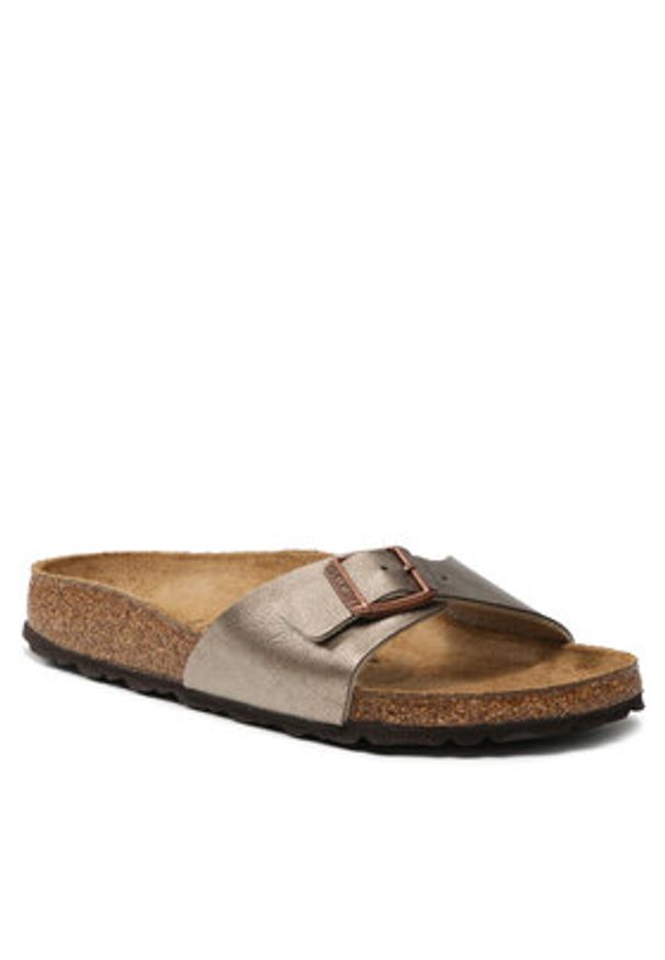 Birkenstock Klapki Madrid Bs 1020632 Złoty. Kolor: złoty. Materiał: skóra