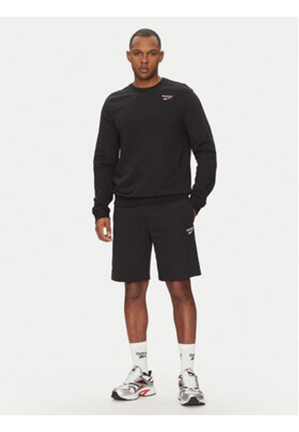 Reebok Bluza 100221788 Czarny Regular Fit. Kolor: czarny. Materiał: bawełna