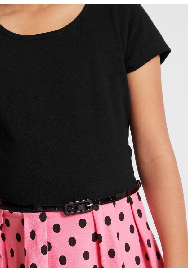 bonprix - Sukienka z dżerseju z bawełny organicznej. Kolor: czarny. Materiał: jersey, bawełna. Długość rękawa: krótki rękaw. Długość: midi