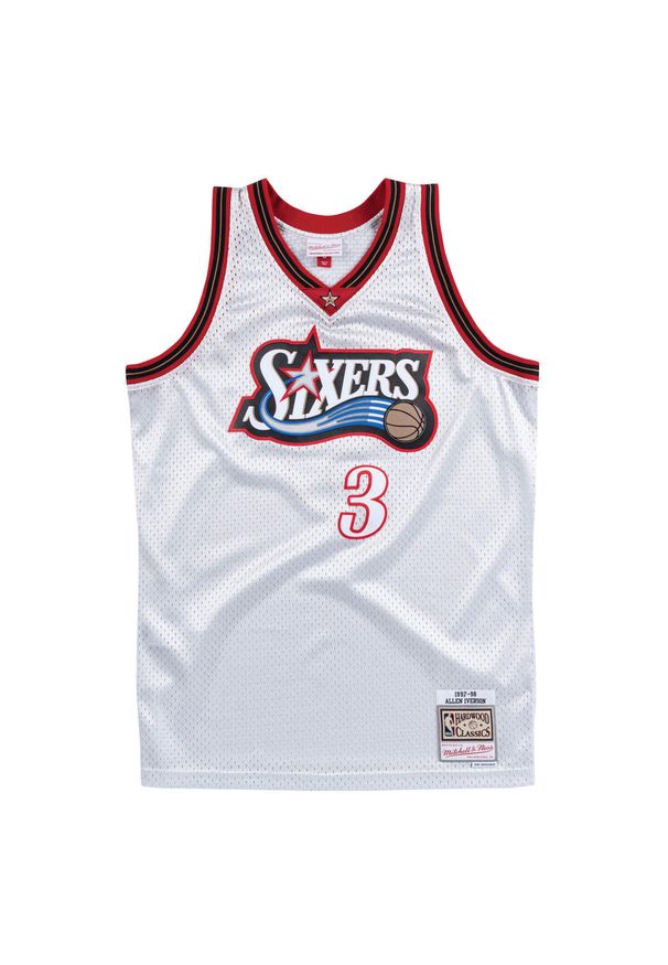 Mitchell & Ness - Koszulka Nba Philadelphia 76ers Allen Iverson. Kolor: szary. Sport: koszykówka