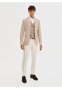 Pako Lorente - PAKO LORENTE - Dwurzędowa kamizelka męska w drobną kratę. Materiał: poliester, elastan, wiskoza. Styl: elegancki, młodzieżowy #7