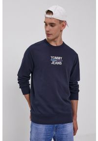 Tommy Jeans - Bluza bawełniana. Okazja: na co dzień. Kolor: niebieski. Materiał: bawełna. Wzór: aplikacja. Styl: casual