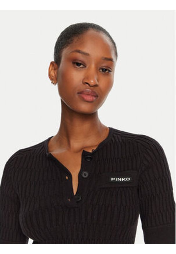 Pinko Sweter Egyptian 104363 A27J Czarny Regular Fit. Kolor: czarny. Materiał: syntetyk