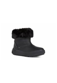 Geox Śniegowce skórzane damskie kolor czarny. Nosek buta: okrągły. Kolor: czarny. Materiał: skóra #2