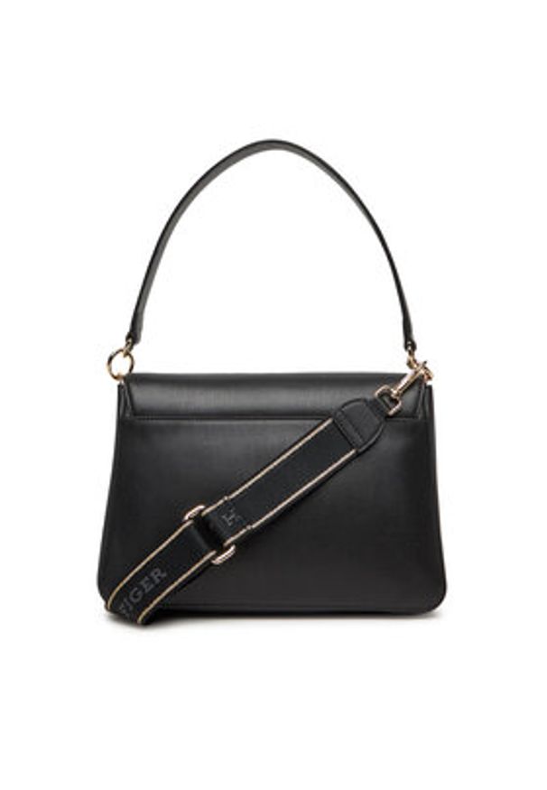 TOMMY HILFIGER - Tommy Hilfiger Torebka Th Joy Shoulder Bag AW0AW16815 Czarny. Kolor: czarny. Materiał: skórzane