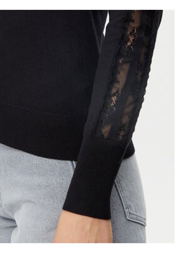 Morgan Sweter 251-MIELO Czarny Slim Fit. Kolor: czarny. Materiał: wiskoza