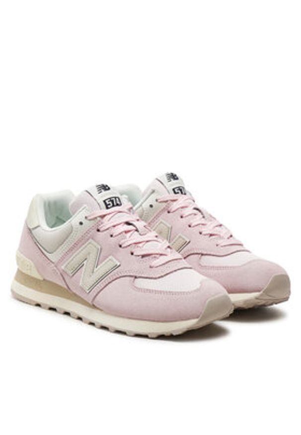 New Balance Sneakersy WL574DL2 Różowy. Kolor: różowy. Materiał: zamsz, skóra. Model: New Balance 574