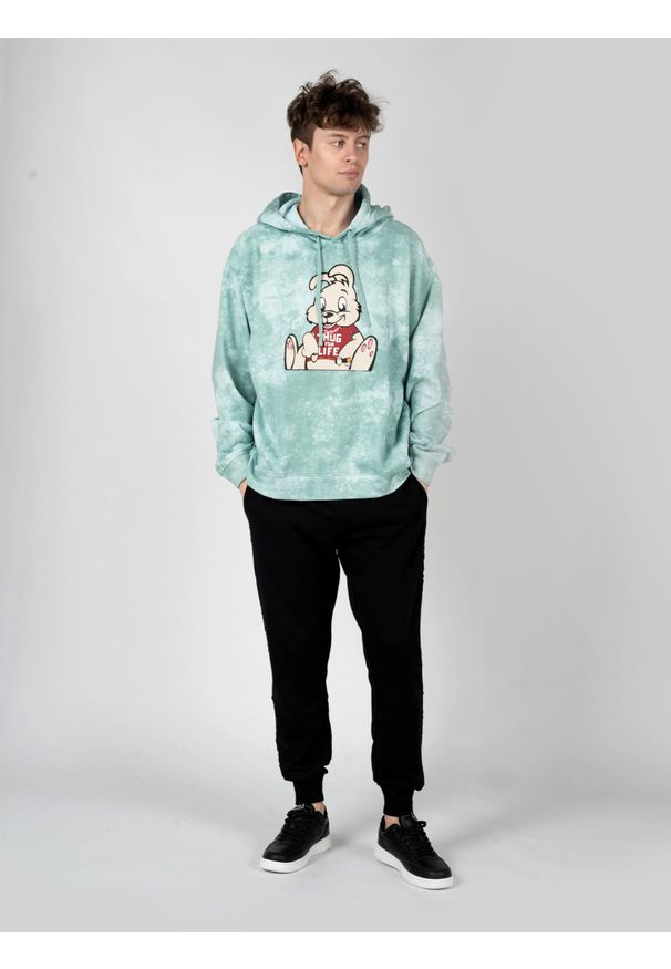 Guess X Brandalised Bluza "Leon Bunny" | M3RQ60KBCE0 | Mężczyzna | Zielony. Okazja: na co dzień. Kolor: zielony. Materiał: poliester, bawełna. Wzór: nadruk. Styl: casual, elegancki