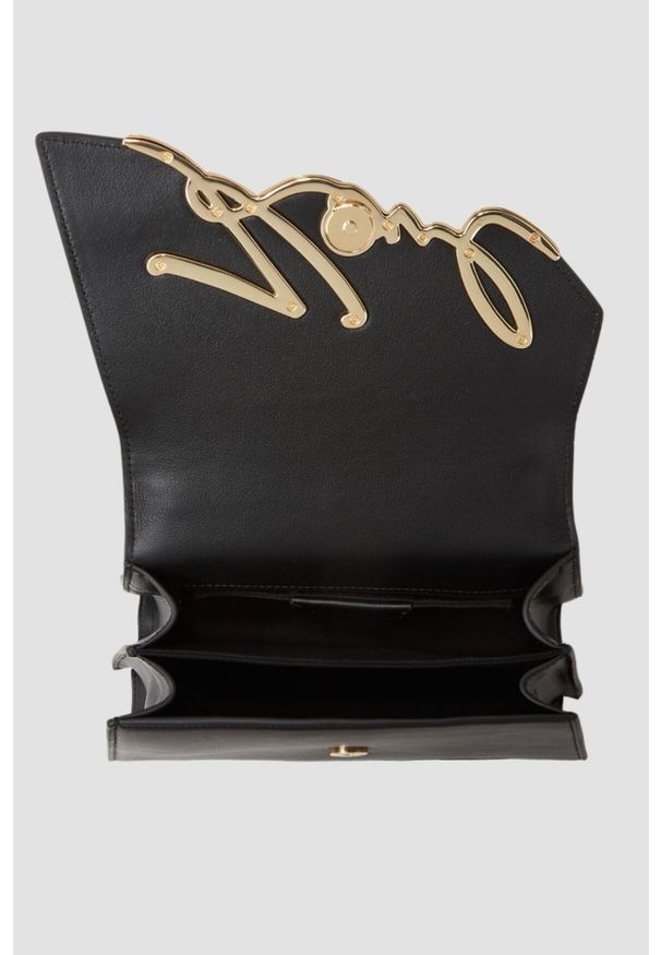 Karl Lagerfeld - KARL LAGERFELD Czarna mała skórzana torebka K/signature 2.0. Kolor: czarny. Materiał: skórzane. Rodzaj torebki: na ramię