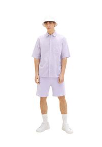 Tom Tailor Denim Koszula 1034920 Fioletowy Regular Fit. Kolor: fioletowy. Materiał: bawełna, denim, len