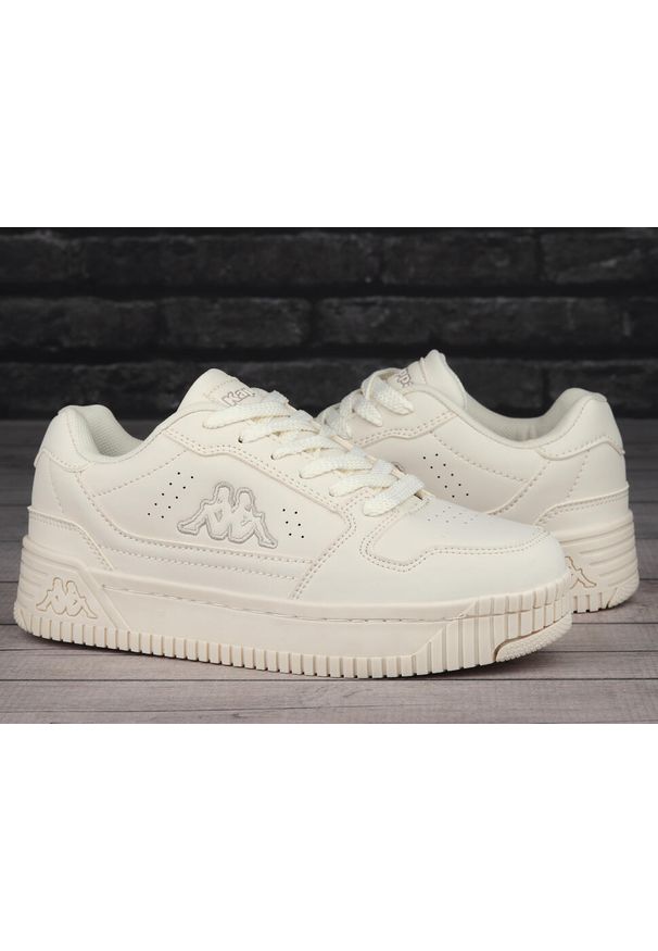 Buty damskie trampki sportowe Kappa EMELA. Kolor: biały. Materiał: guma, materiał, tkanina, syntetyk