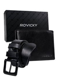 ROVICKY - Zestaw pasek i portfel Rovicky R-N992-110-T-4716 BL. Materiał: skóra #1