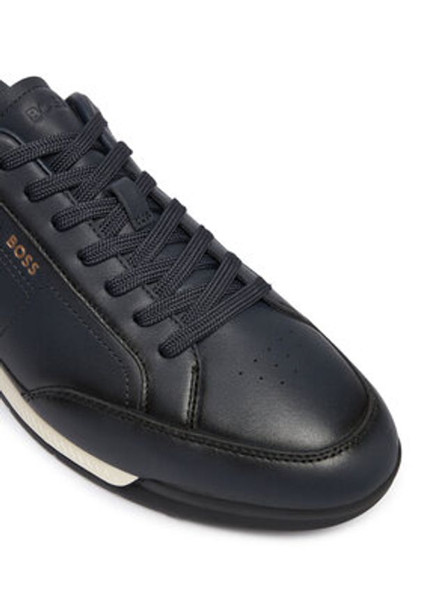 BOSS Sneakersy Nitan 50552880 Granatowy. Kolor: niebieski. Materiał: skóra