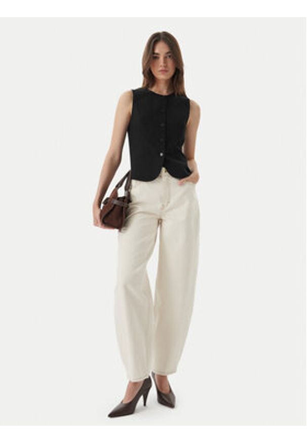 only - ONLY Kamizelka garniturowa Goa 15363724 Czarny Regular Fit. Kolor: czarny. Materiał: len, wiskoza