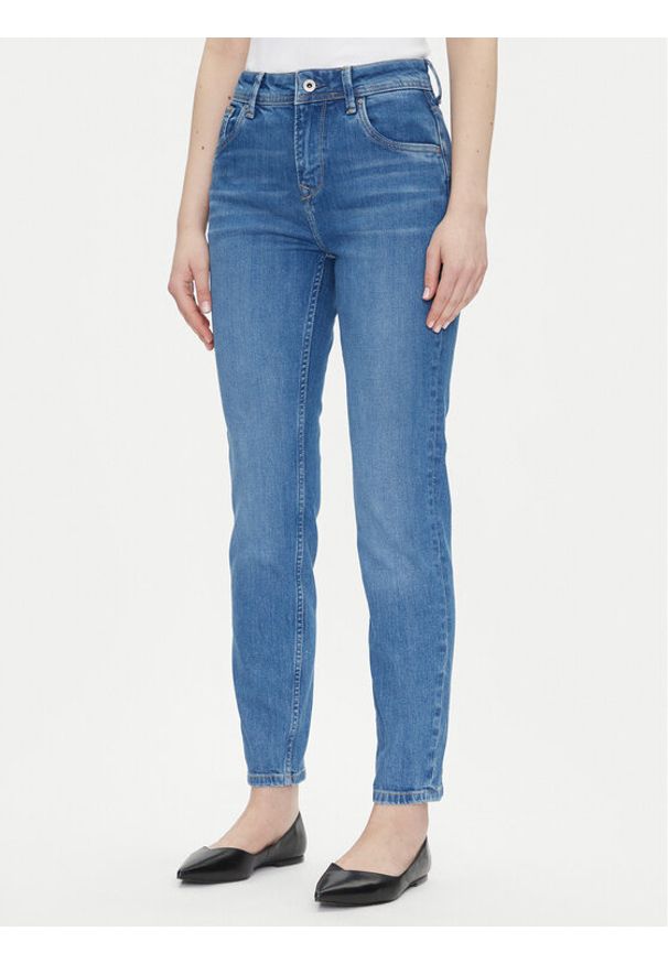 Pepe Jeans Jeansy Violet PL204176 Niebieski Mom Fit. Kolor: niebieski