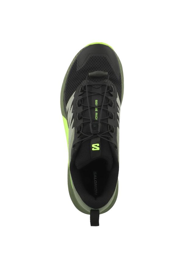 salomon - Buty do biegania męskie Salomon Sense Ride 5. Kolor: zielony, szary, wielokolorowy. Materiał: materiał, syntetyk. Szerokość cholewki: normalna. Sport: bieganie